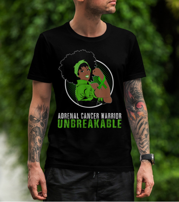 Adrenal Cancer Warrior Black Girl Unbreakable T-Shirt