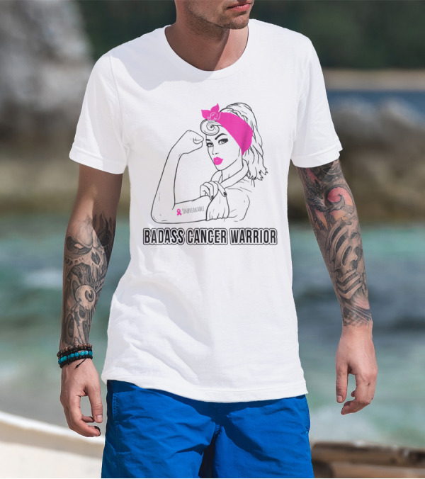 Badass Cancer Warrior Unbreakable Breast Cancer Awareness T-Shirt