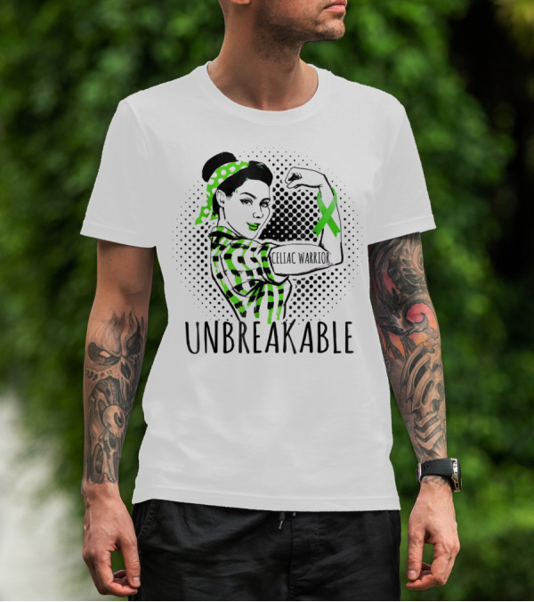 Celiac Warrior Unbreakable Green Ribbon Strength T-Shirt