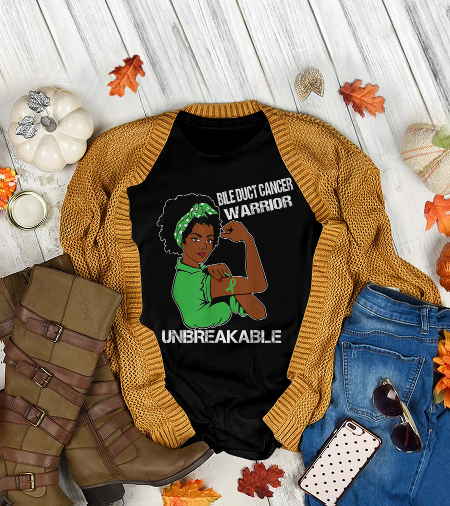 Bile Duct Cancer Warrior Unbreakable Strong Woman with Awareness T-Shirt