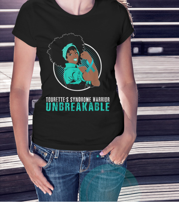 Tourette's Syndrome Warrior Unbreakable Black Girl T-Shirt