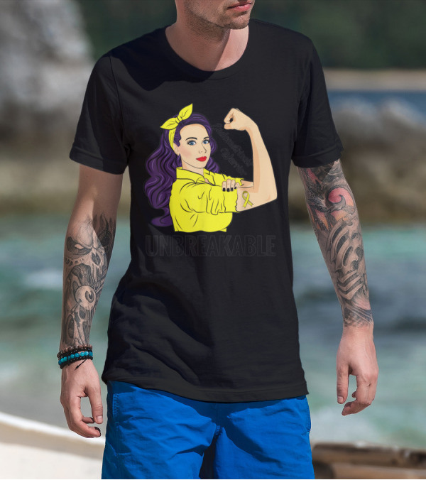 Endometriosis Warrior Unbreakable Awareness Yellow T-Shirt