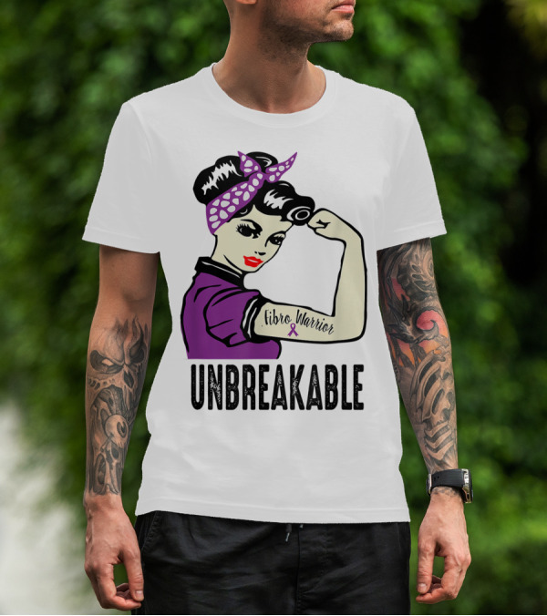 Unbreakable Fibro Warrior Rosie The Riveter Fibromyalgia Awareness T-Shirt