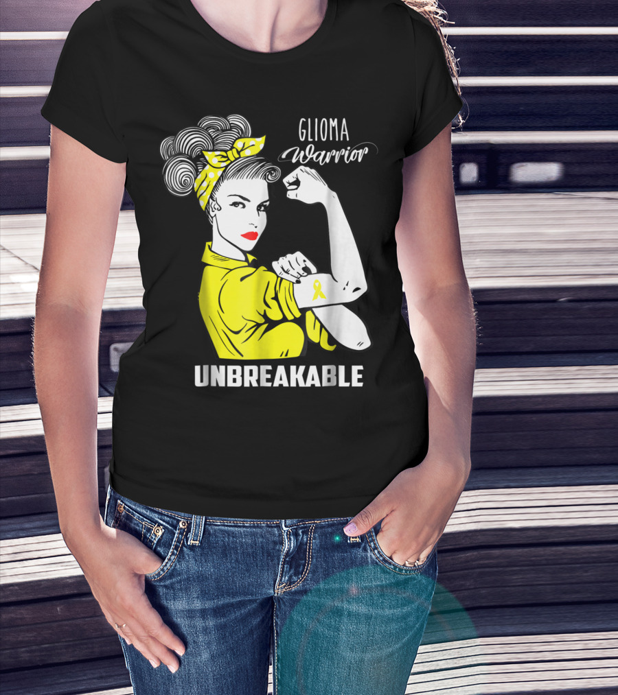 Glioma Warrior Unbreakable Awareness Ribbon T-Shirt