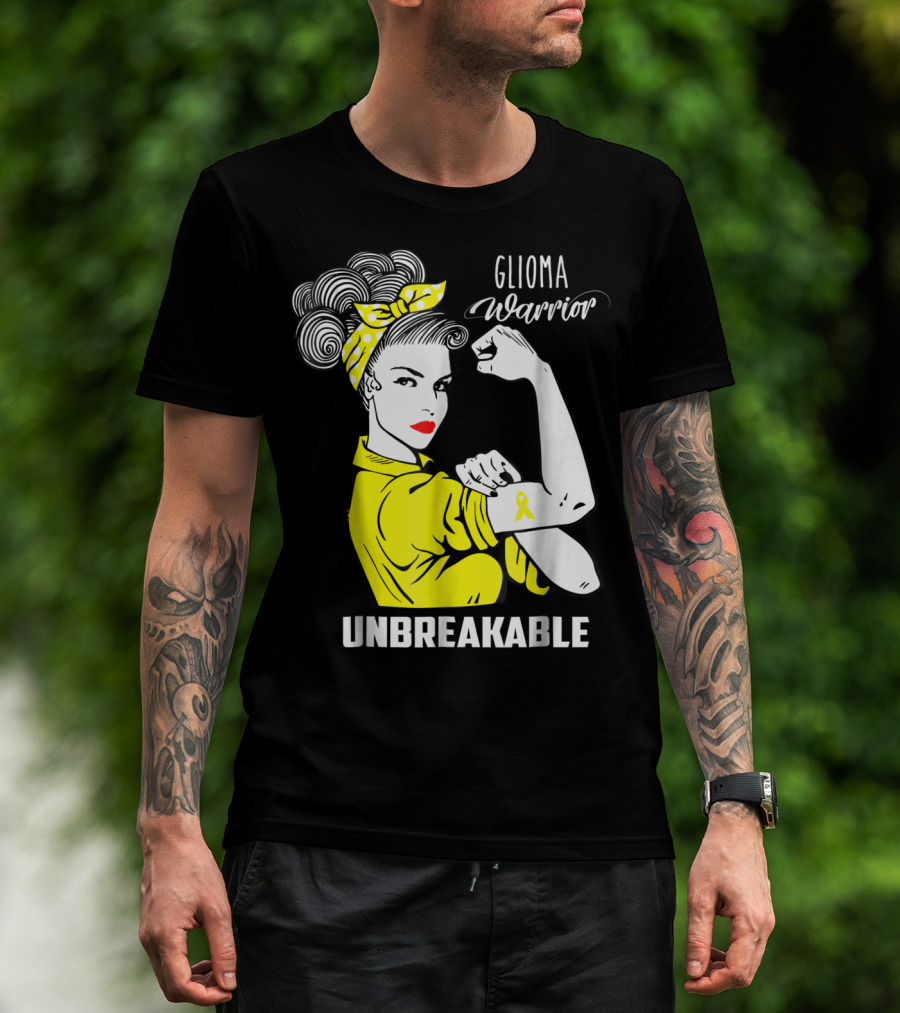 Glioma Warrior Unbreakable Awareness Ribbon T-Shirt