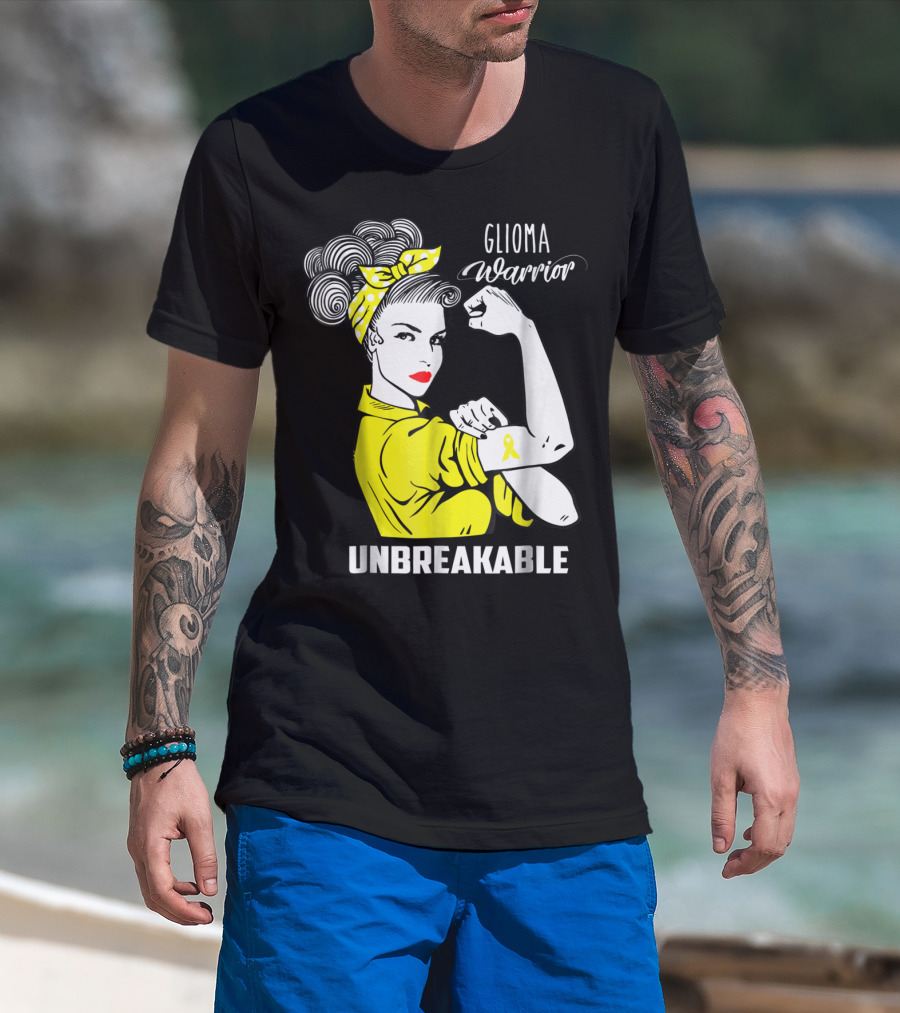 Glioma Warrior Unbreakable Awareness Ribbon T-Shirt