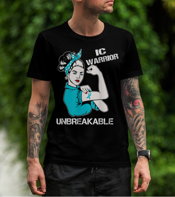 IC Warrior Unbreakable Interstitial Cystitis Awareness Rosie Riveter T-Shirt
