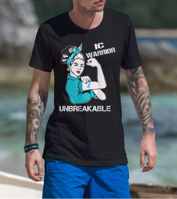 IC Warrior Unbreakable Interstitial Cystitis Awareness Rosie Riveter T-Shirt