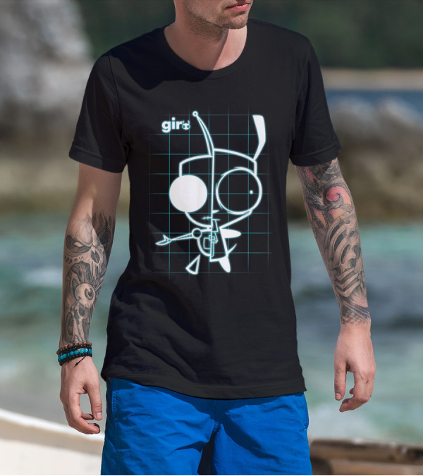 Invader Zim Gir Blueprint Grid T-Shirt