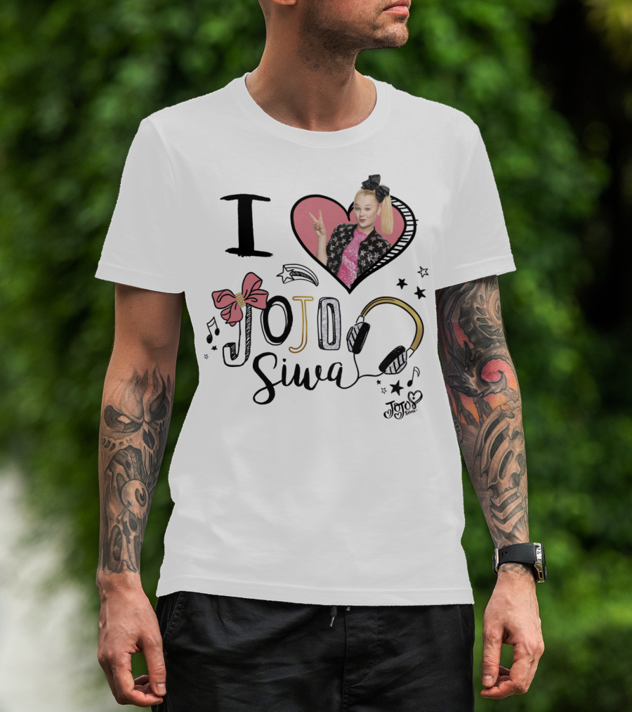 I Love Jojo Siwa Heart Bow Headphones Music Jojo Siwa T-Shirt