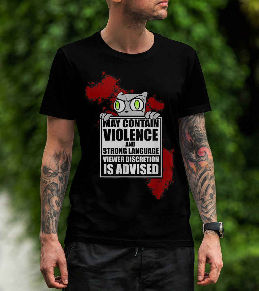 May Contain Violence Strong Language Viewer Discretion Is Advised Foamy The Squirrel T-Shirt