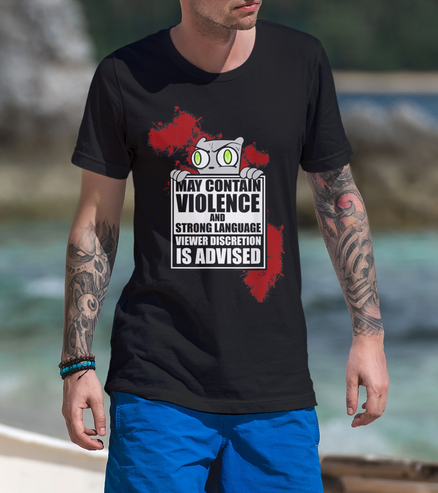 May Contain Violence Strong Language Viewer Discretion Is Advised Foamy The Squirrel T-Shirt