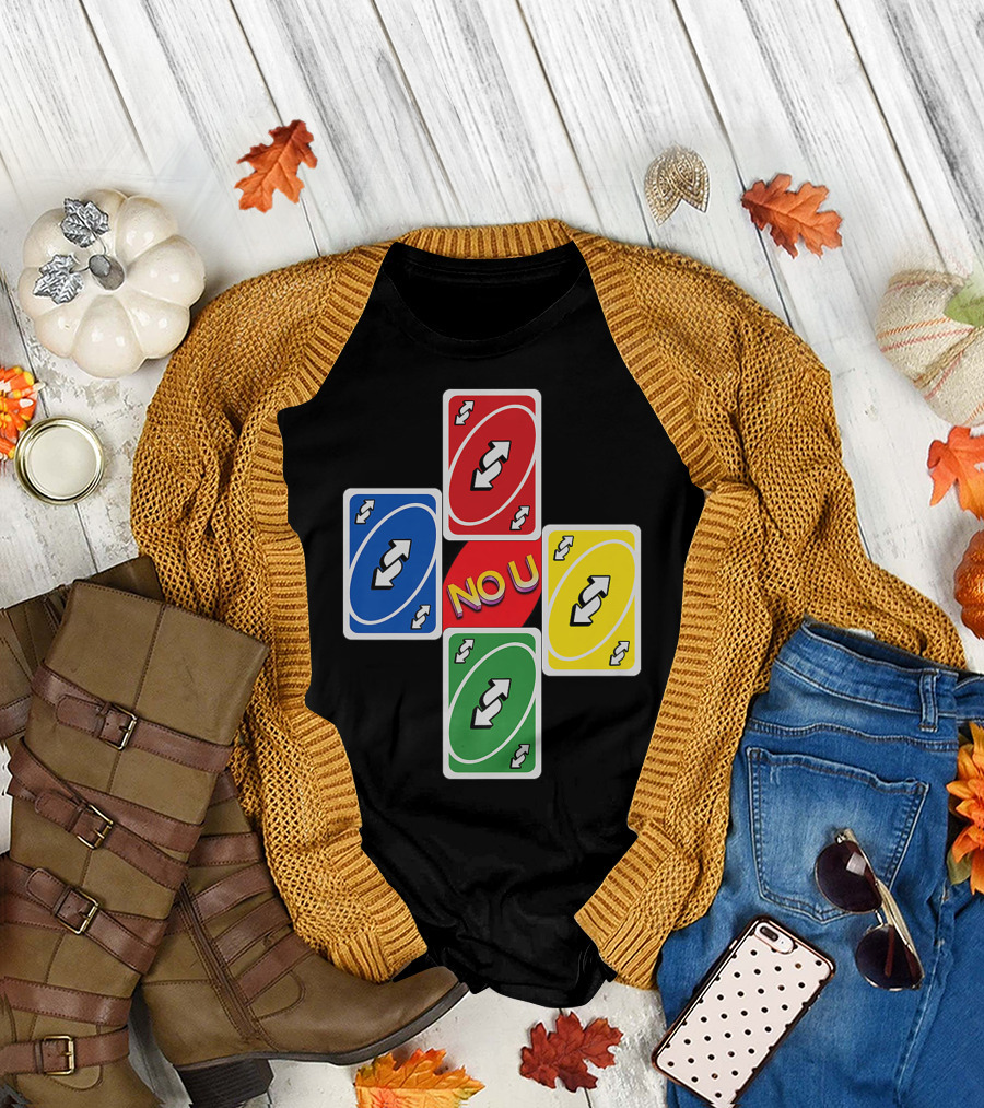 No U Reverse Card Cross Multicolor T-Shirt