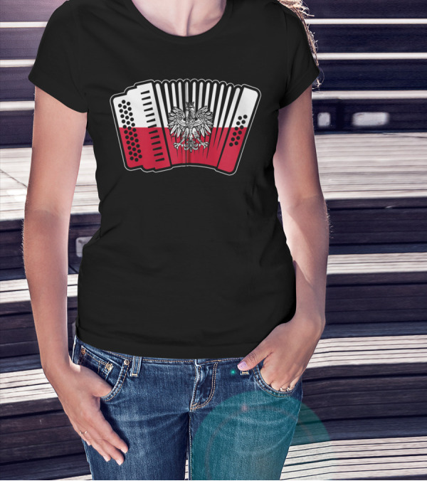Polish Flag Eagle Accordion Polska T-Shirt
