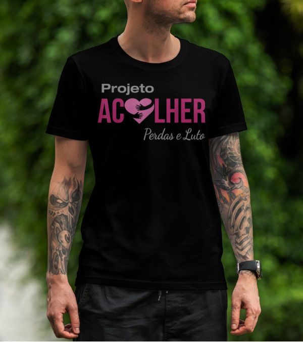 Projeto Acolher Coração Perdas E Luto Abraço T-Shirt