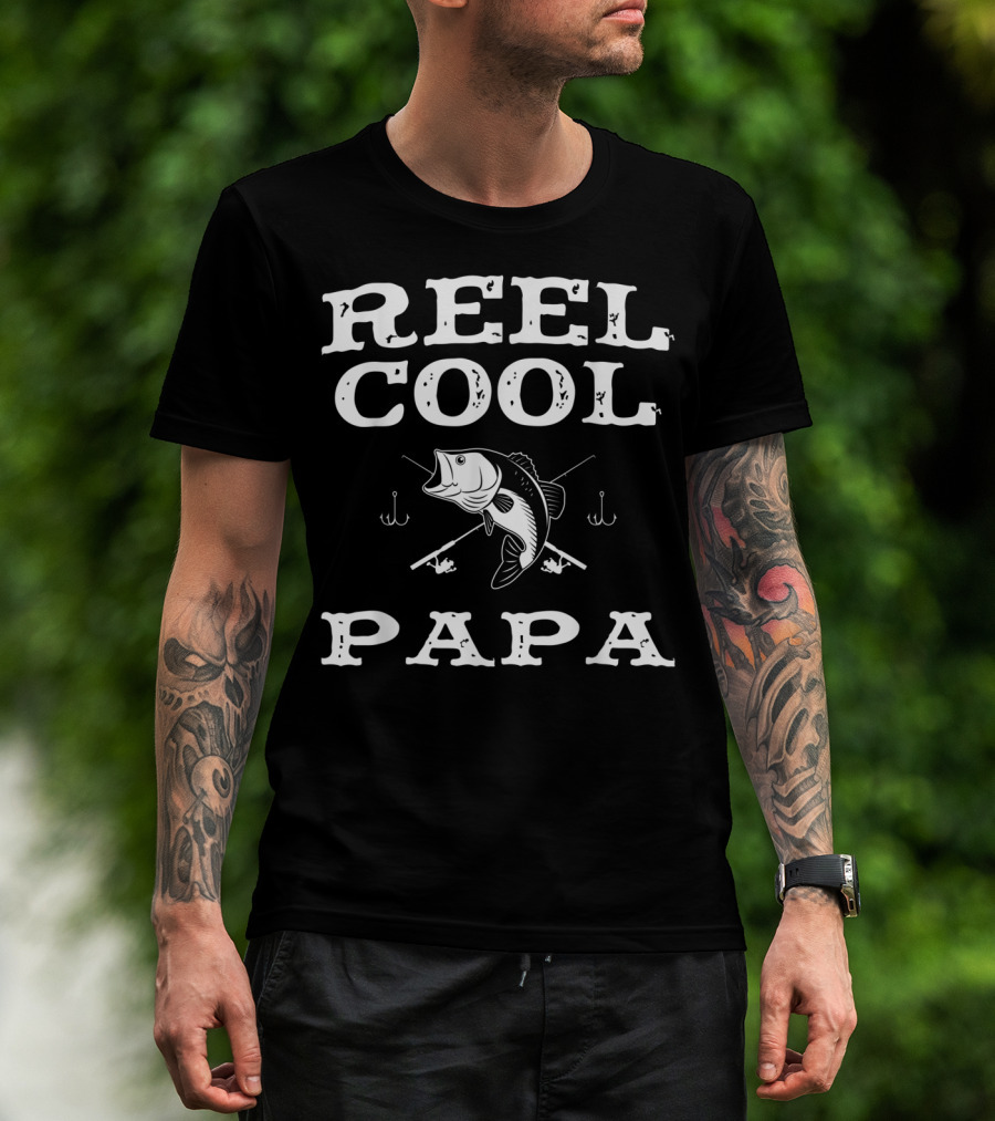 Reel Cool Papa Fishing Bass Rods Hooks T-Shirt