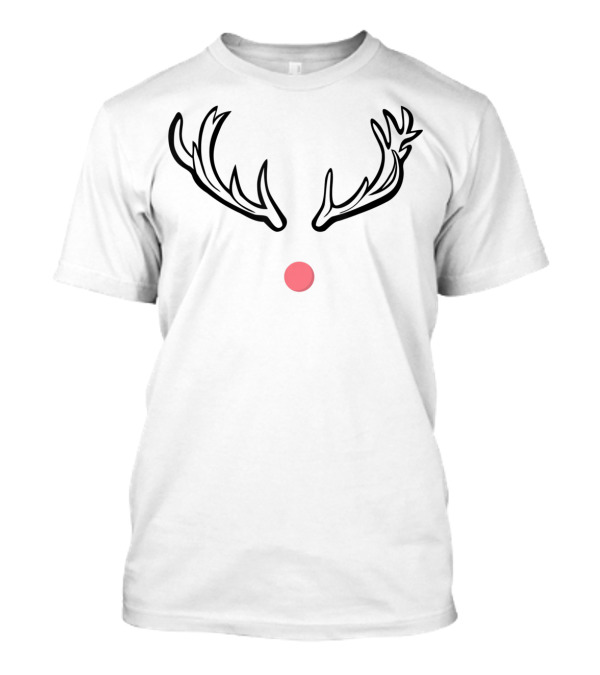 Rudolph Red Nose Antlers Iconic Holiday Reindeer T-Shirt
