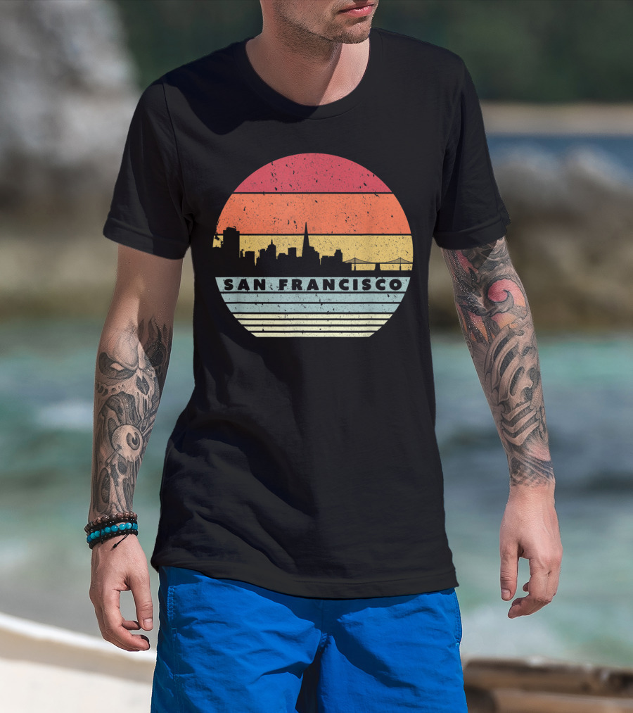 San Francisco Vintage Skyline Souvenir USA T-Shirt