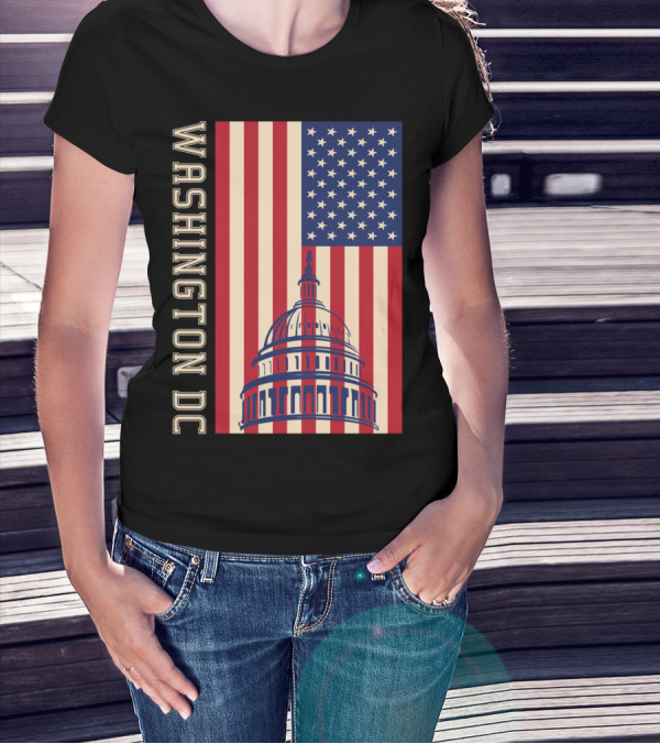Washington DC American Flag Capitol Building T-Shirt