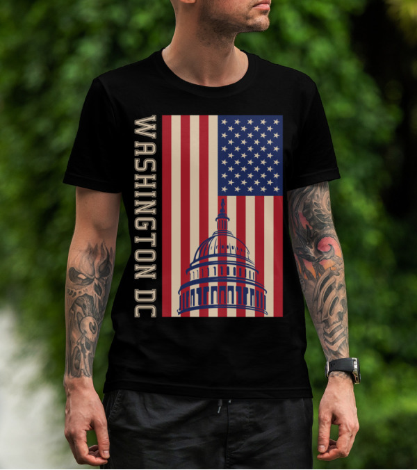 Washington DC American Flag Capitol Building T-Shirt