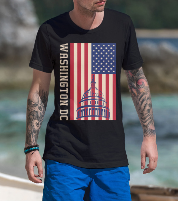 Washington DC American Flag Capitol Building T-Shirt