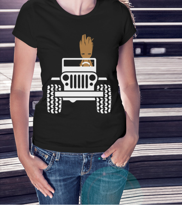 Funny Baby Drive Jeeps Distressed 70s T-Shirt