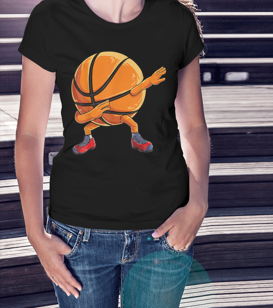 Basketball Ball Kids Boys Dab Dance With Sneakers T-Shirt