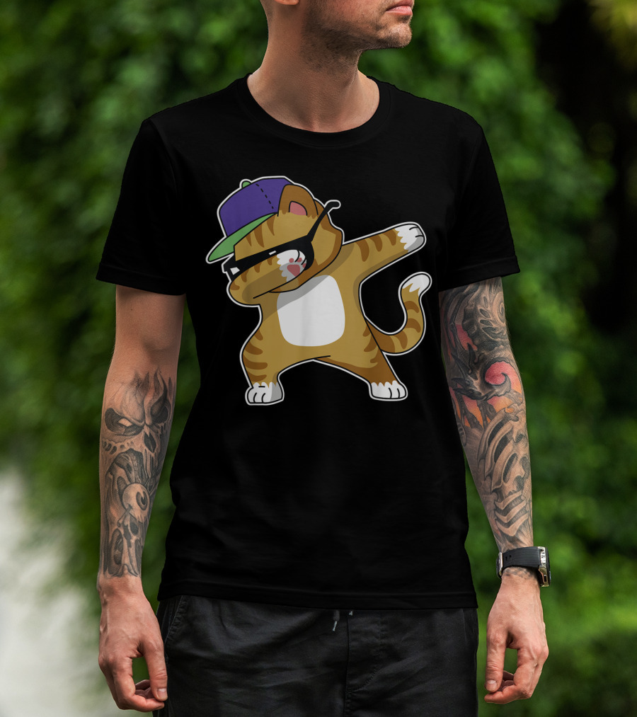 Dabbing Cat Funny Cat Dab Dance Cool Cap T-Shirt