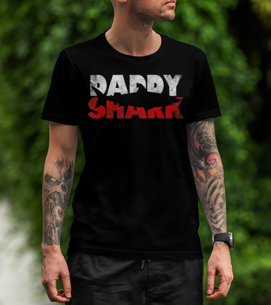 Daddy Shark From Wife Son Daughter Father's Day Family Matching T-Shirt