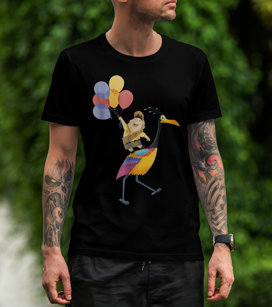 Russell Riding Kevin With Balloons Disney Pixar Up T-Shirt