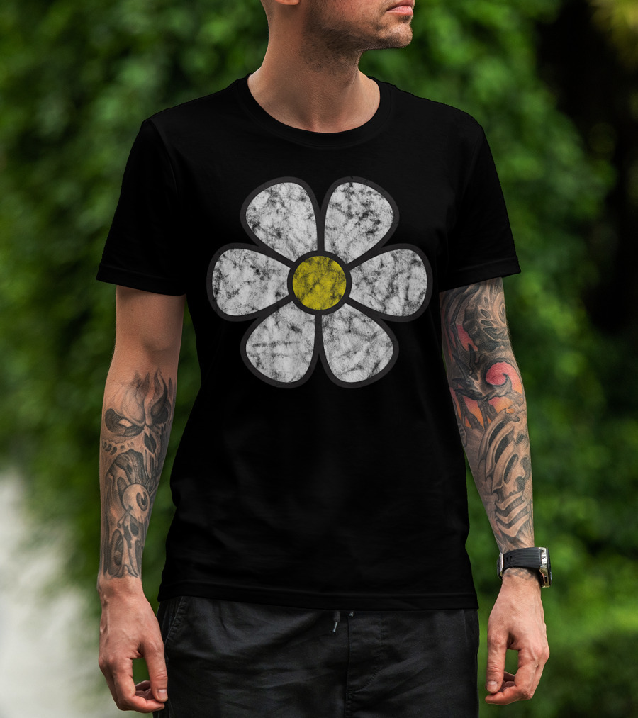 Hippie Daisy Vintage Flower Graphic Effect T-Shirt