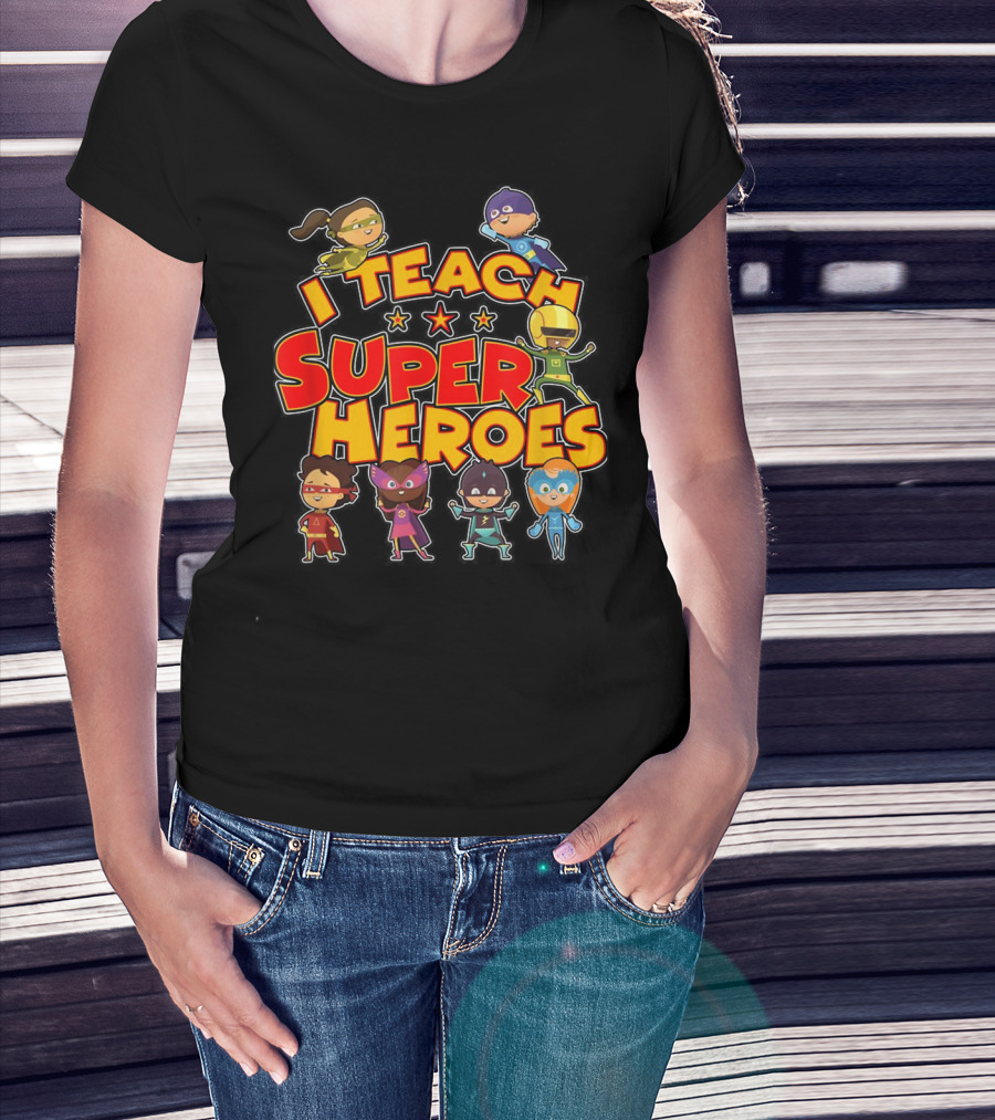 I Teach Superheroes Cute Funny Teacher Hero Kids T-Shirt