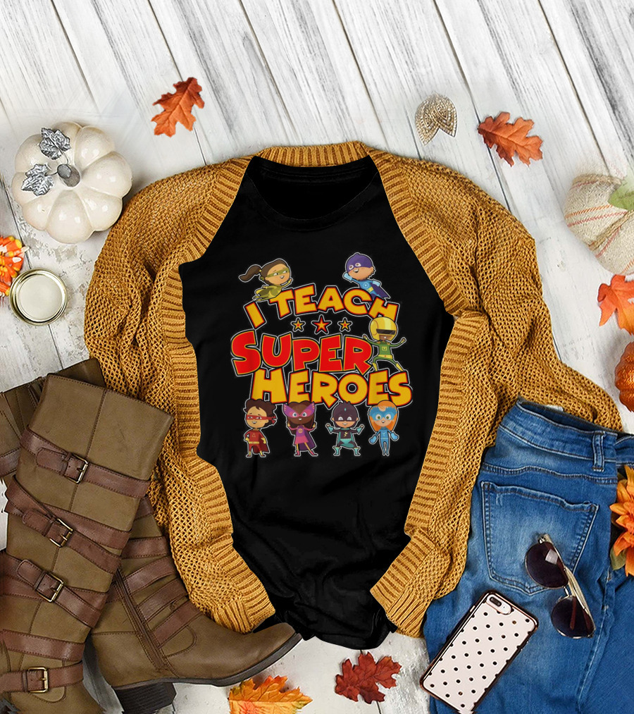 I Teach Superheroes Cute Funny Teacher Hero Kids T-Shirt