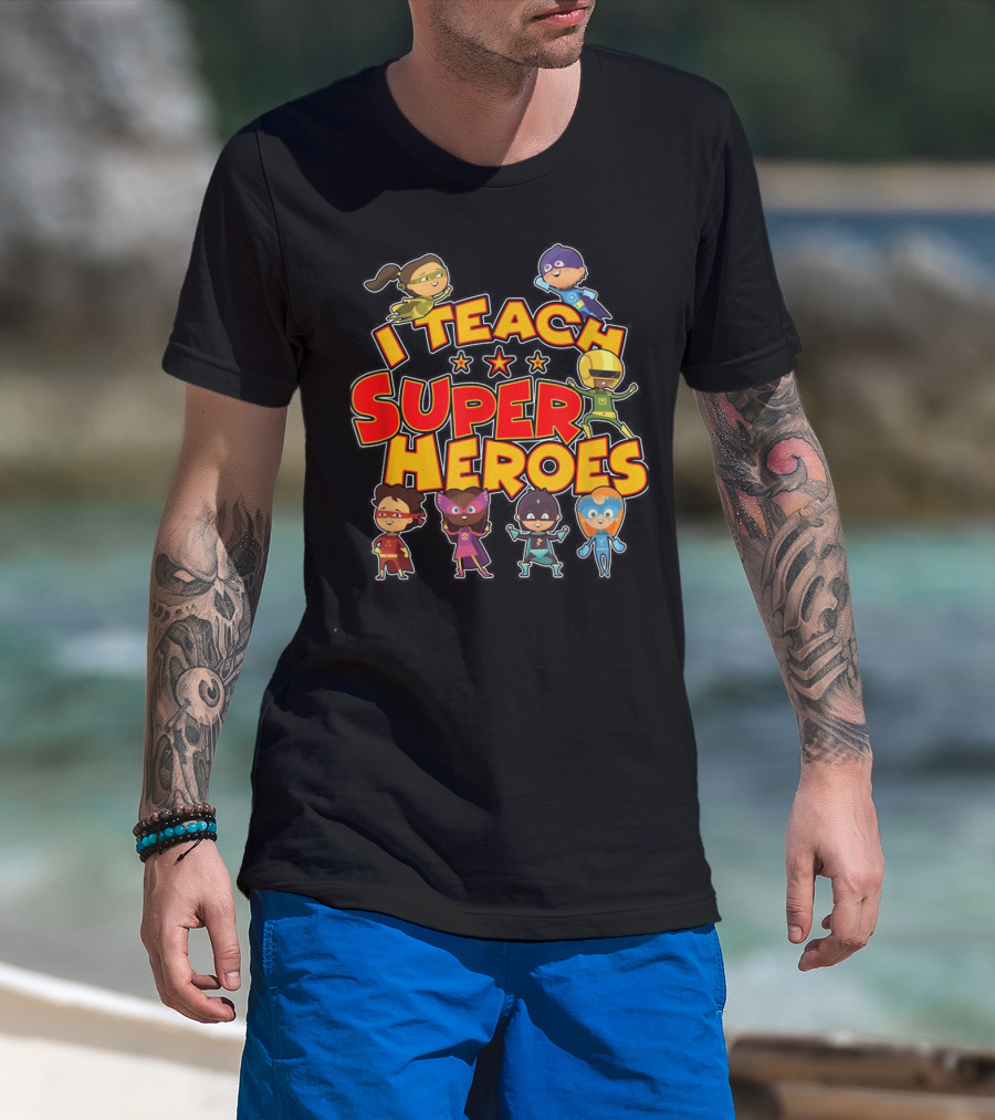 I Teach Superheroes Cute Funny Teacher Hero Kids T-Shirt