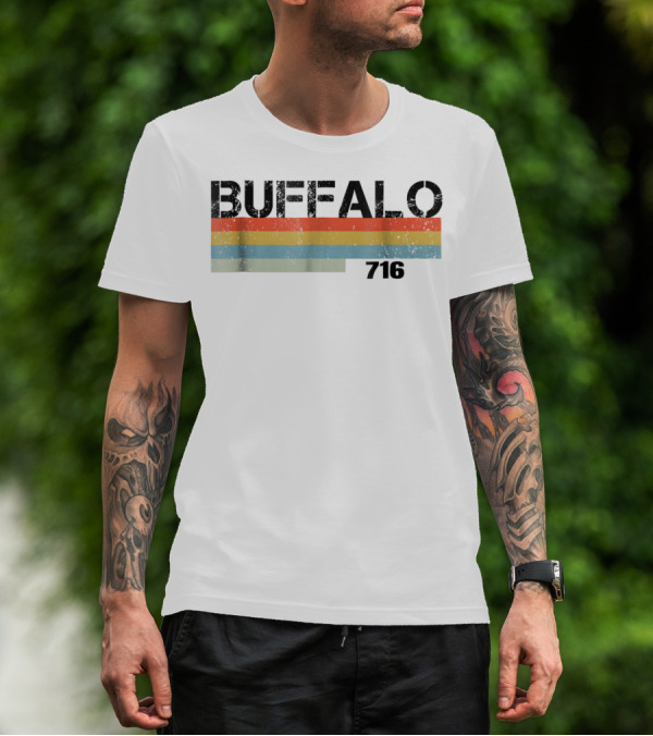 Buffalo 716 Vintage 1980s Striped T-Shirt