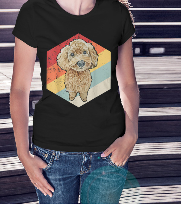 Cute Cavapoo Dog Pet Vintage Retro Stripes T-Shirt