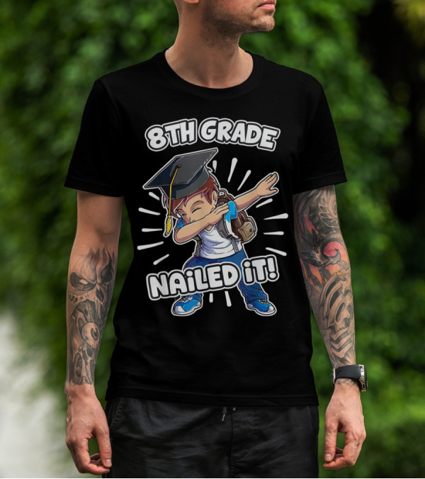 8th Grade Nailed It Graduation Dabbing Boy T-Shirt