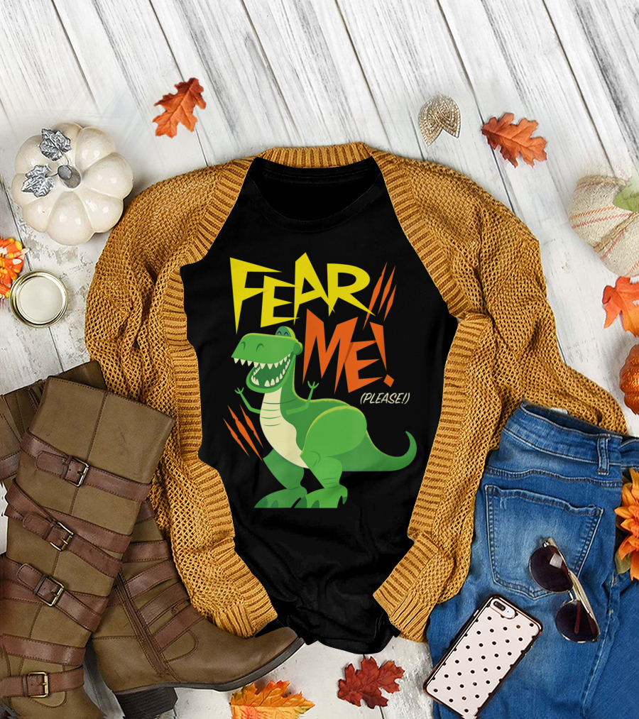 Disney Pixar Toy Story 4 Rex Fear Me Please Green Dinosaur Cartoon T-Shirt