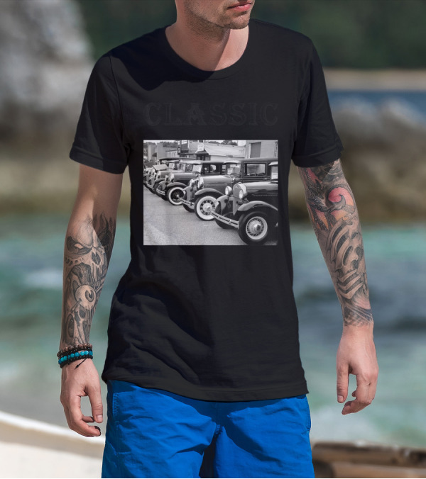 Father's Day Antique Classic Car Lineup T-Shirt