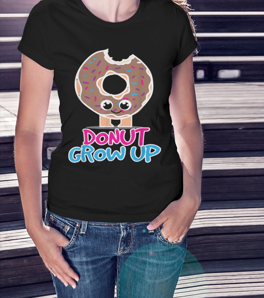 Funny Donut Lover Donut Grow Up Cute Sprinkled Doughnut Character T-Shirt