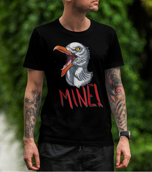 Funny Seagull Mine Save The Beach Chicken Mine T-Shirt