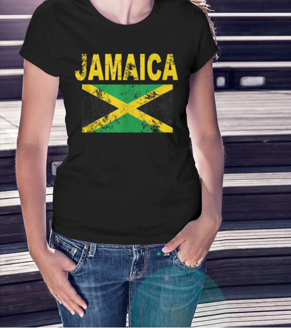 Jamaica Distressed Flag Cool Jamaican Flags T-Shirt