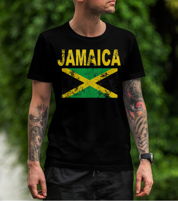 Jamaica Distressed Flag Cool Jamaican Flags T-Shirt