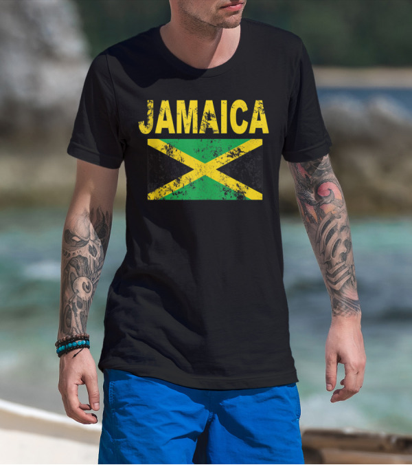 Jamaica Distressed Flag Cool Jamaican Flags T-Shirt