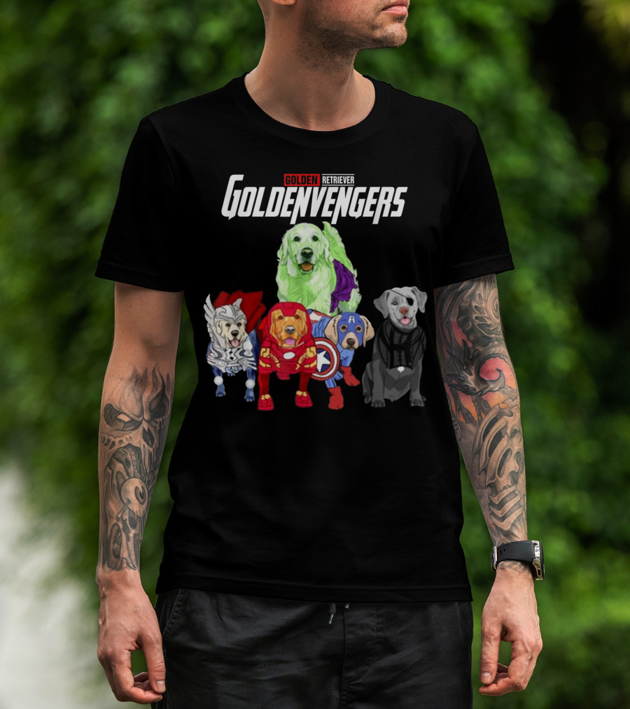 Goldenvengers Golden Retriever Avengers Dogs T-Shirt