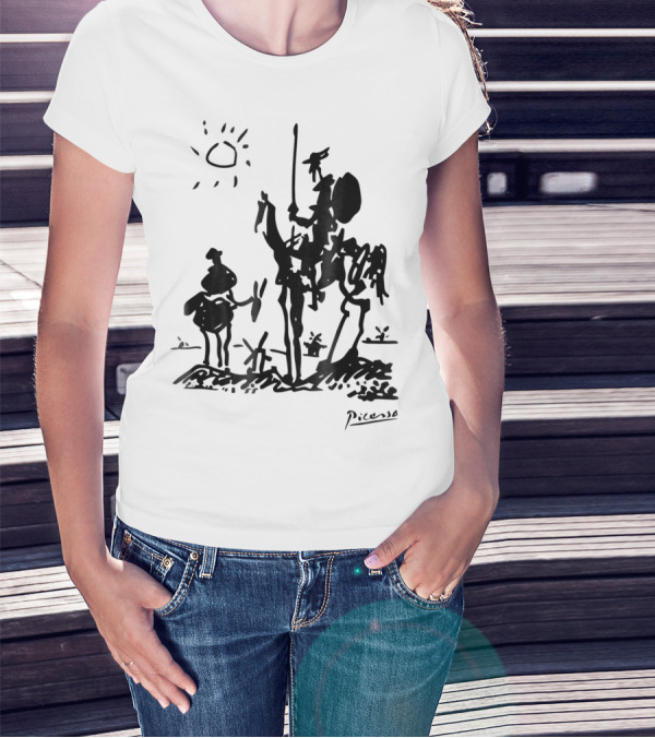 Picasso Don Quixote 1955 Sketch With Sun And Sancho Panza T-Shirt