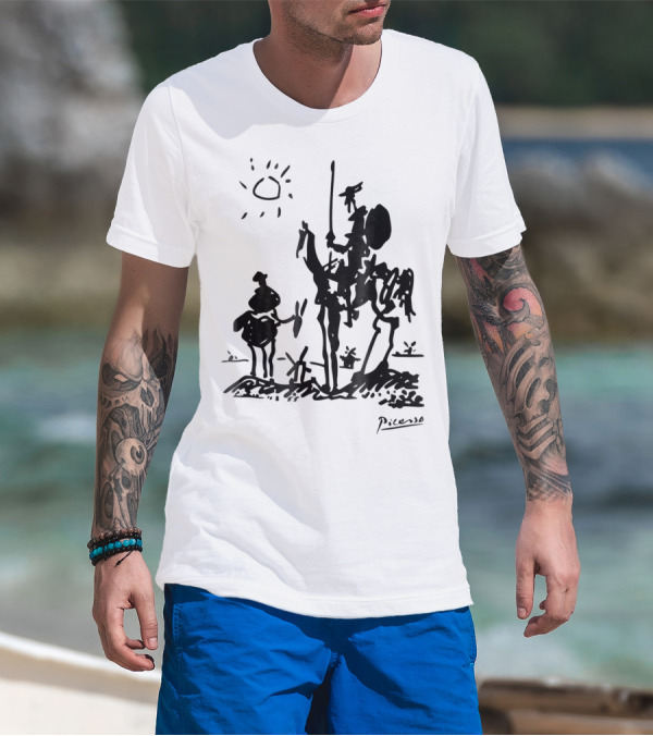 Picasso Don Quixote 1955 Sketch With Sun And Sancho Panza T-Shirt