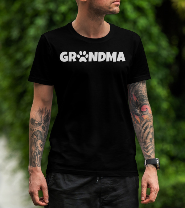 Grandma Paw Print Doggie Puppy Lover Grandmother Nana T-Shirt