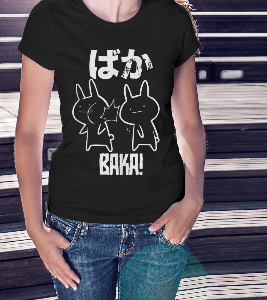 Baka Cute Anime Manga Japanese Word Funny Comic Style Characters T-Shirt