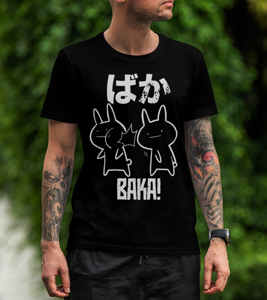 Baka Cute Anime Manga Japanese Word Funny Comic Style Characters T-Shirt